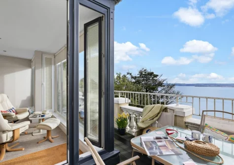 The balcony & alfresco dining area at Beach View Suite at Astor House, Torquay