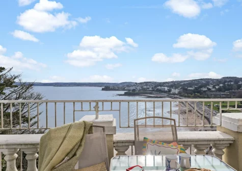 The balcony & alfresco dining area at Beach View Suite at Astor House, Torquay