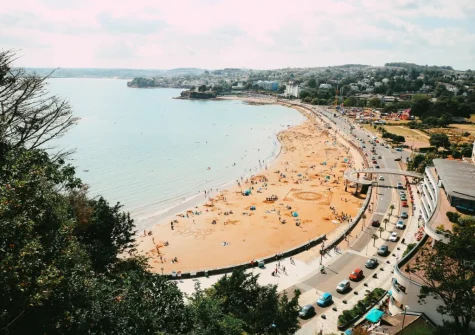 The beach & sea view from the balcony & alfresco dining area at Beach View Suite at Astor House, Torquay