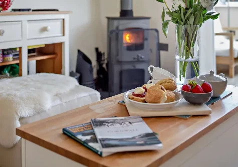 The living area at Beachside, Porthtowan