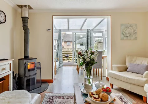 The living area at Beachside, Porthtowan