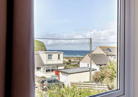 The view from bedroom #2 at Beachside, Porthtowan