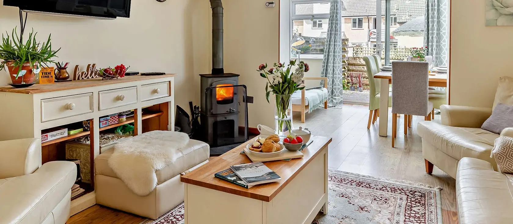 Beachside, Porthtowan is a stunning 3-storey coastal house steps from Cornwall's premier surfing beach. Enjoy breathtaking sea views, cosy wood burner, and private garden terrace - perfect for unforgettable family seaside holidays and adventures.