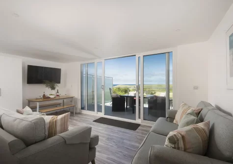 The living area at Beachview Apartment 1, Crantock