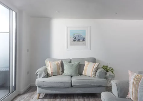 The living area at Beachview Apartment 1, Crantock