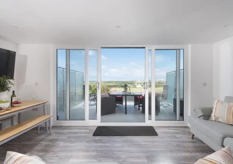 The living area at Beachview Apartment 1, Crantock