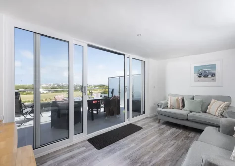 The living area at Beachview Apartment 1, Crantock