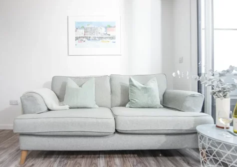 The living area at Beachview Apartment 5, Crantock