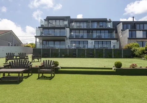 The communal garden at Beachview Apartments, Crantock