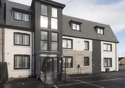 Outside Beachview Apartments, Crantock