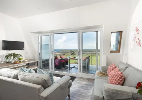 The living area at Beachview Apartment 8, Crantock