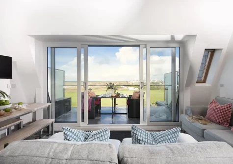 The living area at Beachview Apartment 8, Crantock