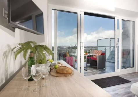 The dining area at Beachview Apartment 8, Crantock