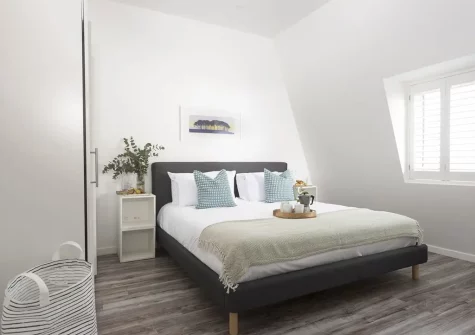The bedroom at Beachview Apartment 8, Crantock