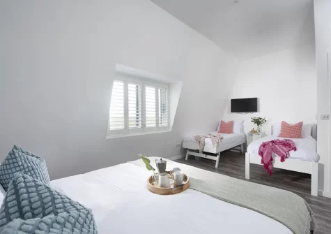 The bedroom at Beachview Apartment 8, Crantock
