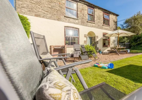 The patio, barbecue & alfresco dining area at Beacon Down, Parracombe