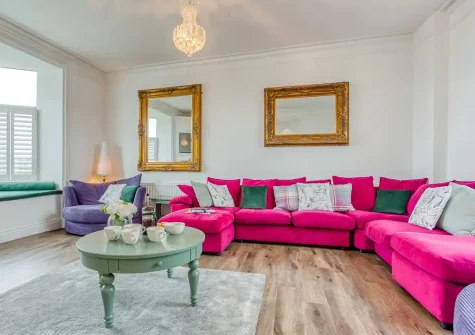 The living room at Beacon House, Bideford