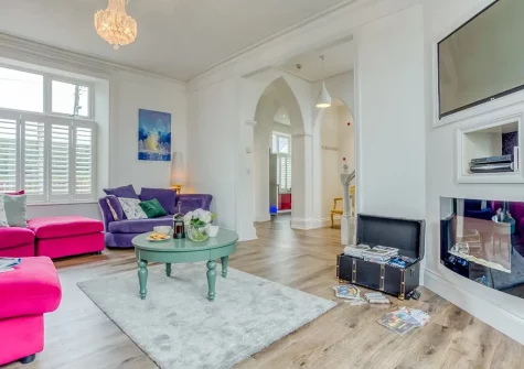 The living room at Beacon House, Bideford