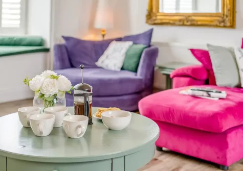 The living room at Beacon House, Bideford