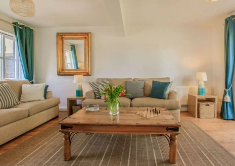 The living room at Beech Cottage, Rousdon