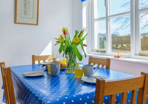 The dining area at Beech Cottage, Rousdon