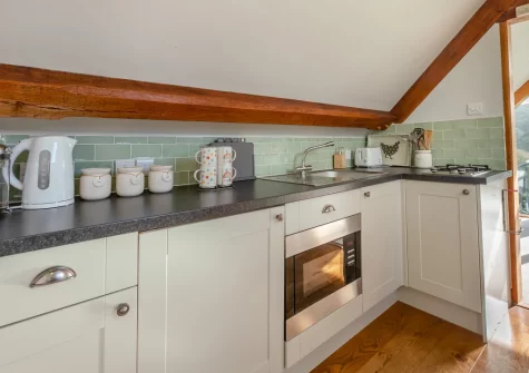 The kitchen at Bella's Place, Ponsanooth