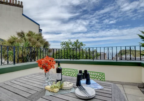 The terrace & alfresco dining area at Belle View, Ilfracombe