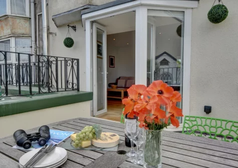 The terrace & alfresco dining area at Belle View, Ilfracombe