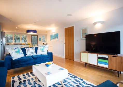 The living area at Ben's Beach House, Portreath