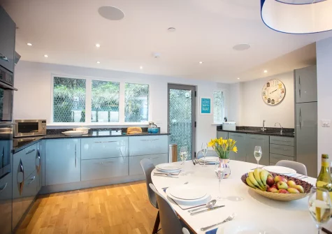 The kitchen & dining area at Ben's Beach House, Portreath