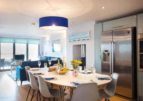 The dining area at Ben's Beach House, Portreath