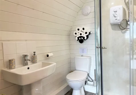 The shower room at Benton View, Bratton Fleming