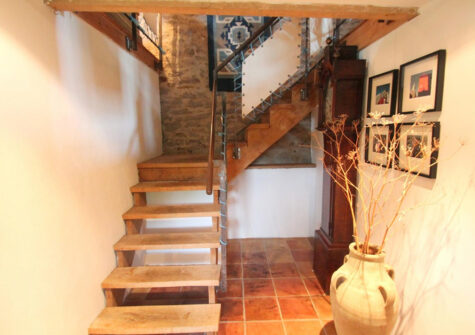 The stairs at Bentwitchen Barn Cottage, North Heasley