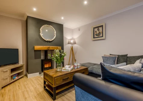 The living area at Berea House, Polperro