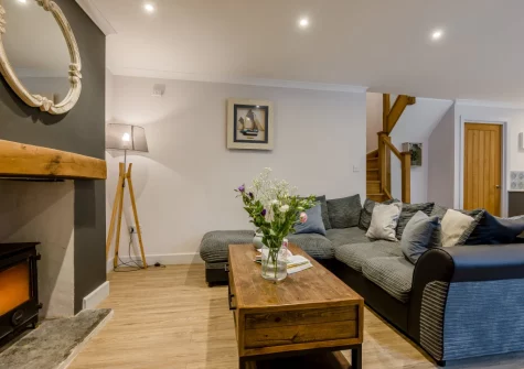 The living area at Berea House, Polperro