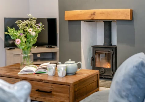 The living area at Berea House, Polperro