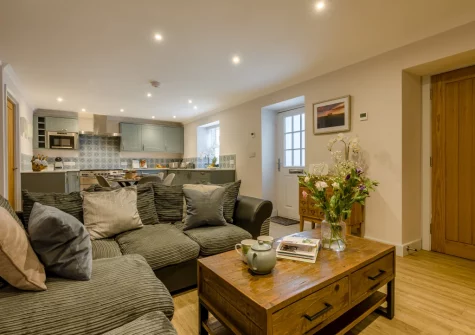 The living area at Berea House, Polperro