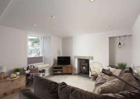 The living area at Berlewen, Mousehole