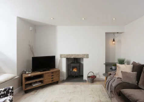 The living area at Berlewen, Mousehole
