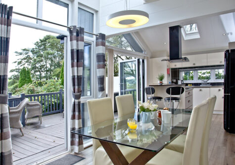 The dining area at Berrynarbor Lodge, Kentisbury Grange, Kentisbury