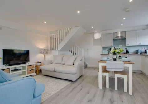 The living area at Bert's Place, Little Petherick