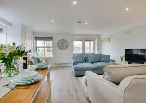 The living area at Bert's Place, Little Petherick