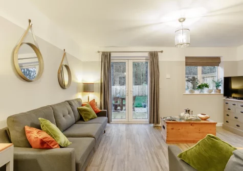 The living room at Birches, Bampton