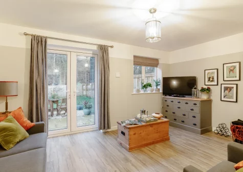 The living room at Birches, Bampton