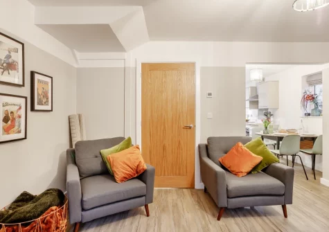 The living room at Birches, Bampton