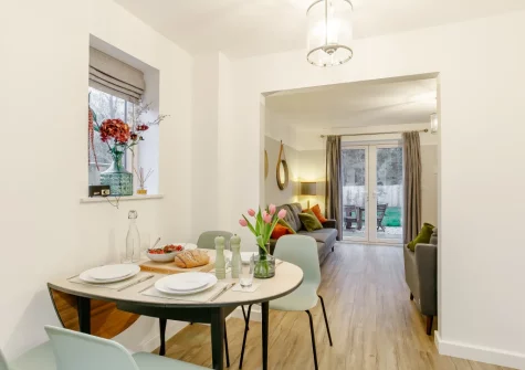 The dining area at Birches, Bampton