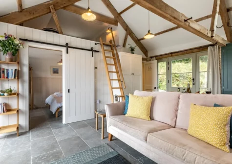 The living area at Birdsong Barn, Combe Martin