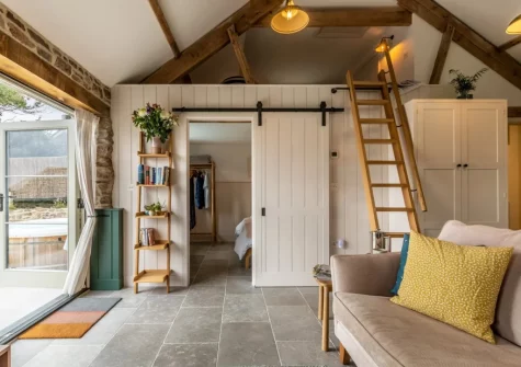 The living area at Birdsong Barn, Combe Martin