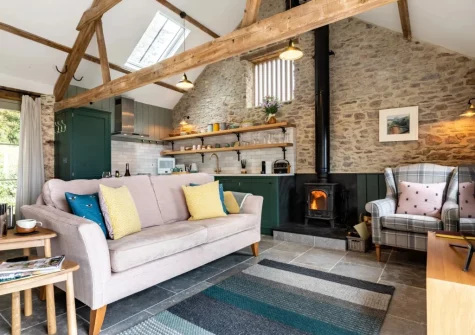 The living area at Birdsong Barn, Combe Martin