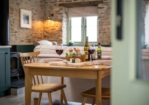 The dining area at Birdsong Barn, Combe Martin